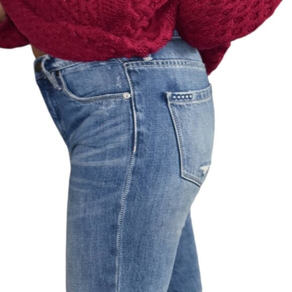 Blank NYC Jeans High Waist Blue Cotton Distressed Frayed Rigid Tapered Size 26 - Picture 9 of 13